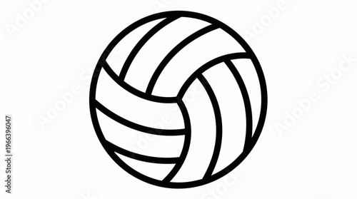 Black and white volleyball icon.
