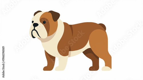Brown and White English Bulldog.