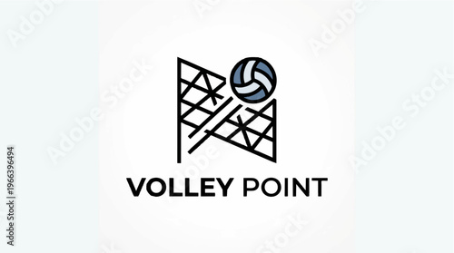 Volleyball Court Point Logo Design.
