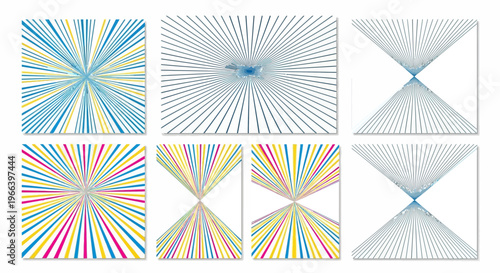 Colorful Abstract Radial Lines Pattern Backgrounds