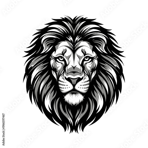 majestic lion head with long mane.