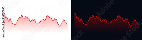 Photos PNG image of Dynamic red line graph illustrating market volatility and fluctuati