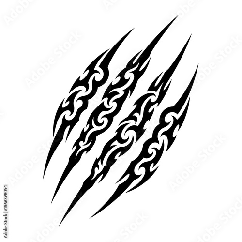 Tribal claw marks tattoo design.