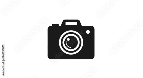 Simple Black Camera Icon Illustration Design.