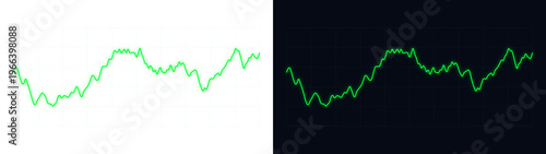 Photos PNG image of Bright green glowing neon financial line graph fluctuating showing
