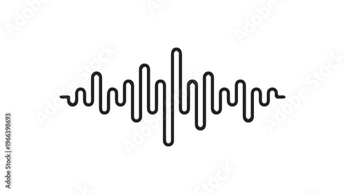 Audio sound waveform animation on a white background