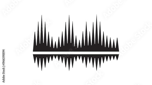 Audio sound waveform animation on a white background