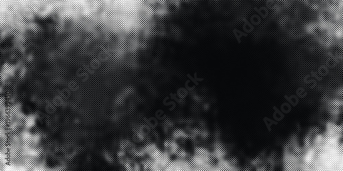 Grunge halftone corner gradient. Distress fading grit noise background. Retro pixel backdrop texture. Black and white sand wallpaper. Vector textured gritty surface. Anime or manga style comic overlay