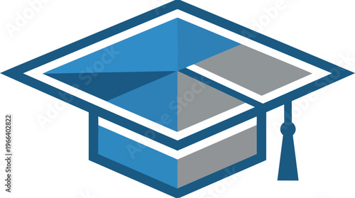 Graduation Cap Icon Blue.