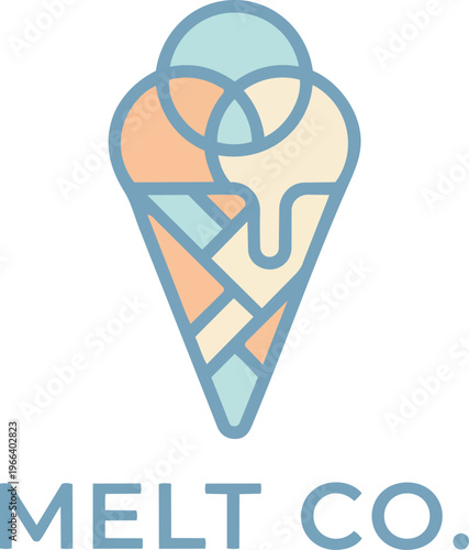 Ice Cream Cone Logo Design.