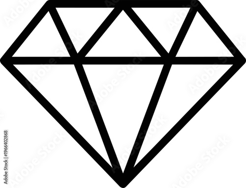 Diamond Shape Black Line Art.