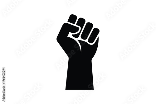 Raised Fist Icon Symbolizing Protest Resistance and Solidarity