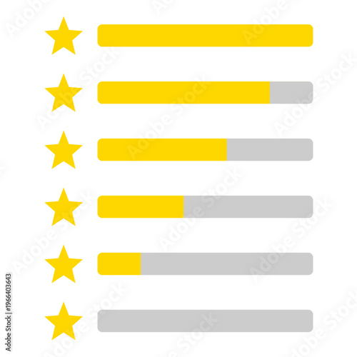 Star  rating progress bar set simple vector