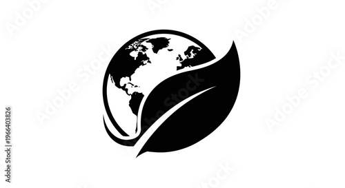 Black and White Earth Logo Design.