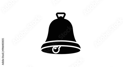 Black Bell with Clapper and Handle.