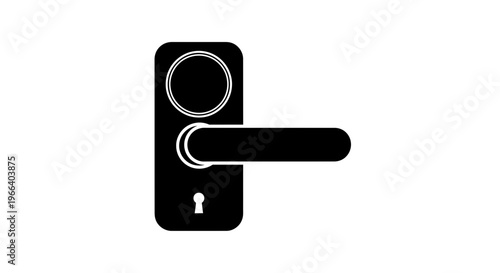 Black Door Handle with Lock Mechanism.
