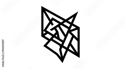 Geometric Shape Abstract Black Design Element.