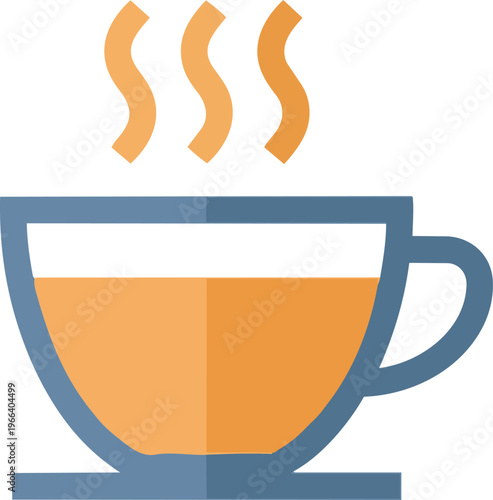 Hot Tea Cup with Steam.