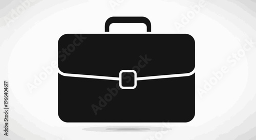 Black Briefcase with Handle and Lock.