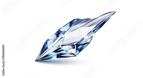 A stunning, multifaceted blue gemstone with sharp edges, reflecting light with brilliant clarity and a spectrum of azure hues