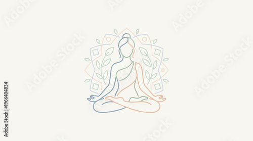 Woman in meditation sitting cross-legged.