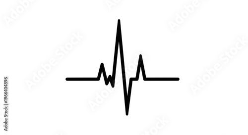 Electrocardiogram Heartbeat Pulse Line Graph Signal.