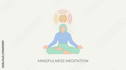 Woman meditating in lotus position.
