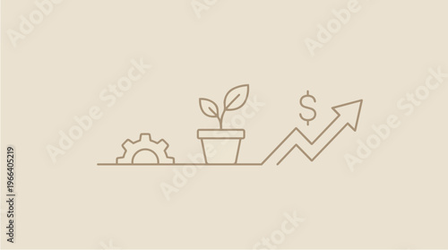 Plant Growth Investment Success Concept.
