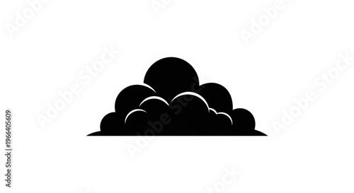 Black cloud shape icon for weather forecasts and atmospheric conditions