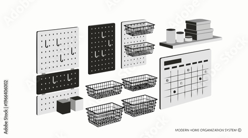 Assorted metal storage baskets.