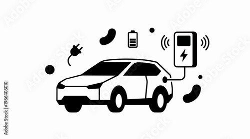 Electric car charging station.