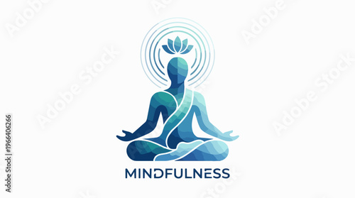Mindfulness meditation logo design.
