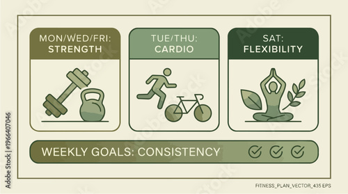 Fitness icons for workout routine.