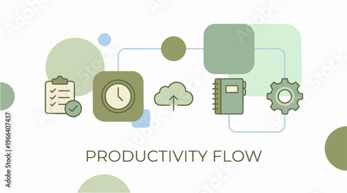 Productivity Flow Business Concept Icons.