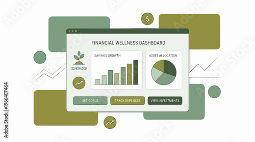 Financial wellness infographic on screen.