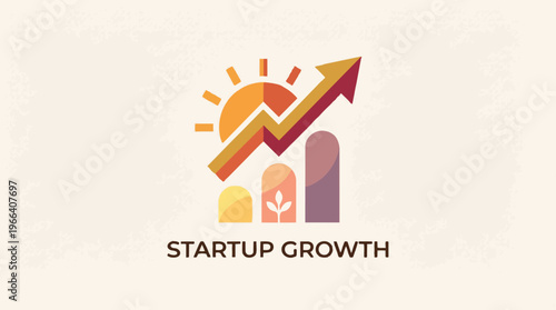 Startup growth graph logo design.