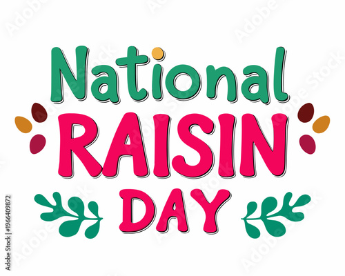 Sweet Raisin Snack Vector Graphic, National Raisin Day Holiday Illustration