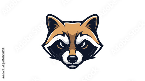 Stylized raccoon mascot logo design