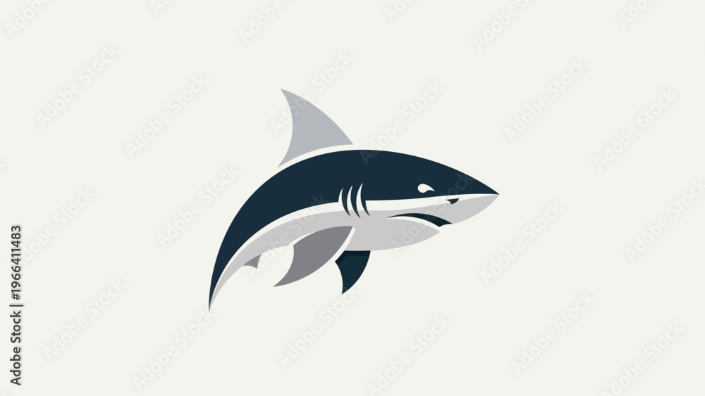 Obraz premium Stylized shark illustration on neutral background