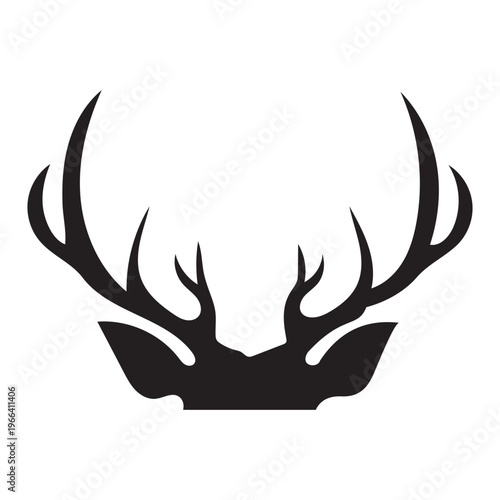 Markhor Wild Goat Silhouette on Mountain Peaks – Majestic Horns Vector for Logo, Outdoor Branding & Wildlife Design