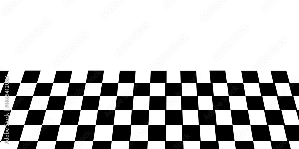 Obraz premium Floor in perspective with checkerboard texture. Empty chess board. Vector illustration.