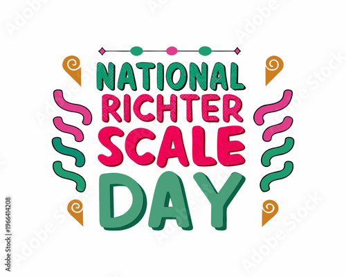 Seismic Activity Vector Graphic, National Richter Scale Day Education Illustration