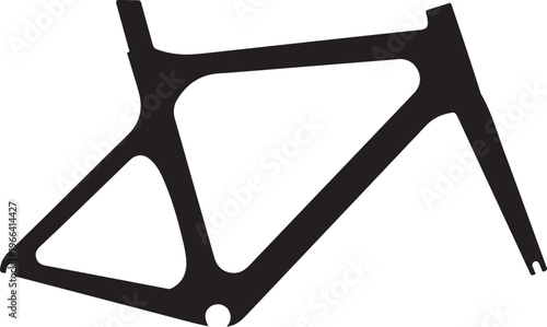 Black bicycle frame isolated on white background