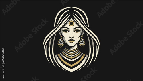 Woman portrait in decorative style