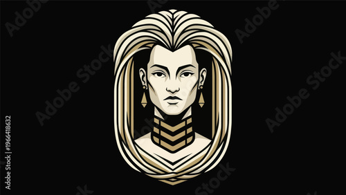 Woman portrait in elegant vector style
