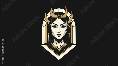 Woman portrait in elegant vector style