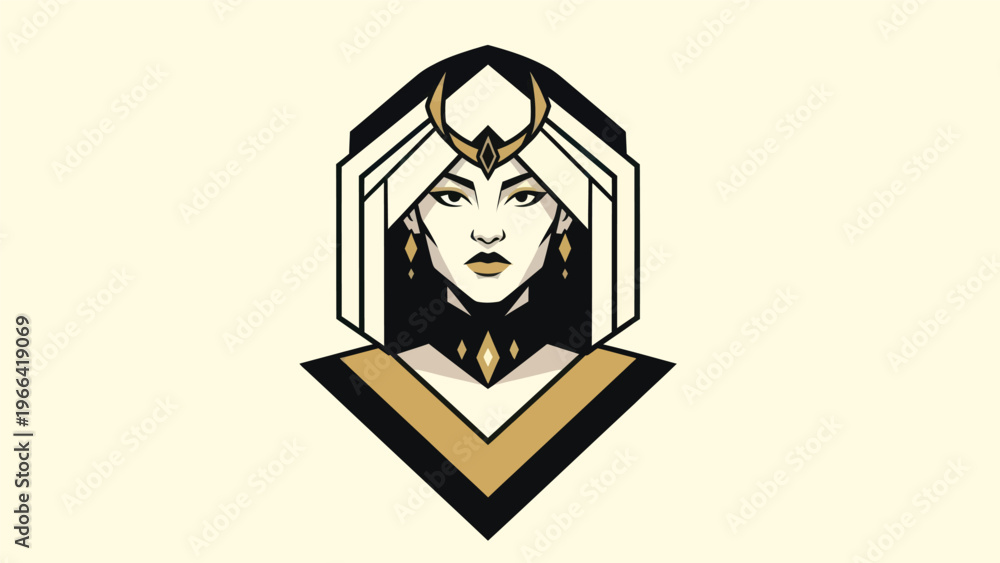 Obraz premium Woman portrait in geometric design
