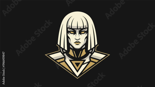 Woman portrait in geometric style