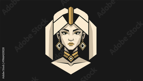 Woman portrait in geometric style