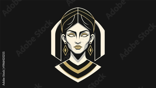 Woman portrait in geometric style